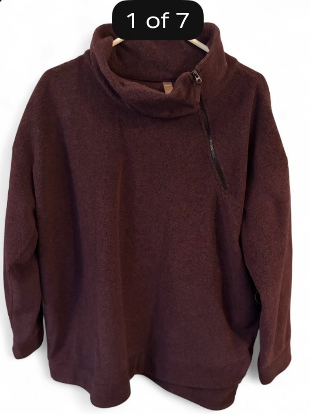 Hyba Cozy Funnel Neck Pullover - burgundy